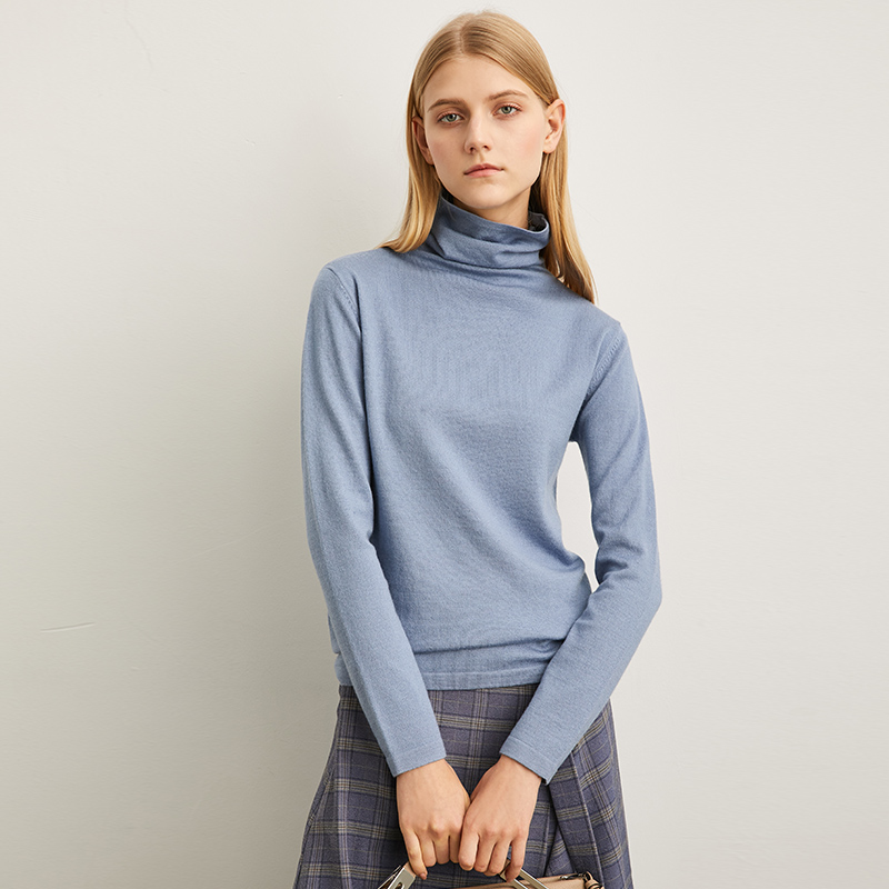 三规格有规格图 AMII Minimalism Autumn Winter Women's Sweater Causal Solid Basic Turtleneck Sweaters For Women Women's sweater Tops 12020216